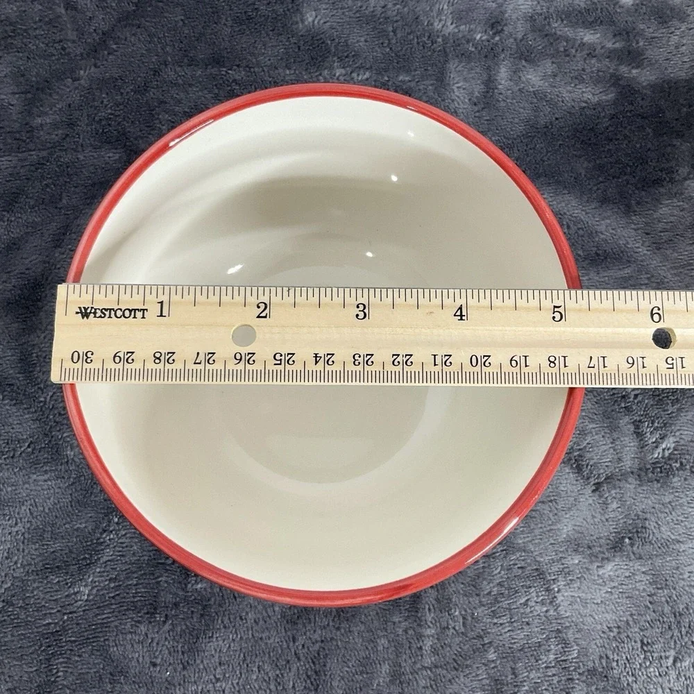 Canterbury Potteries Cranberry Wreath‎ Hand Painted Bowls (4) 5.5X3 Replacements
